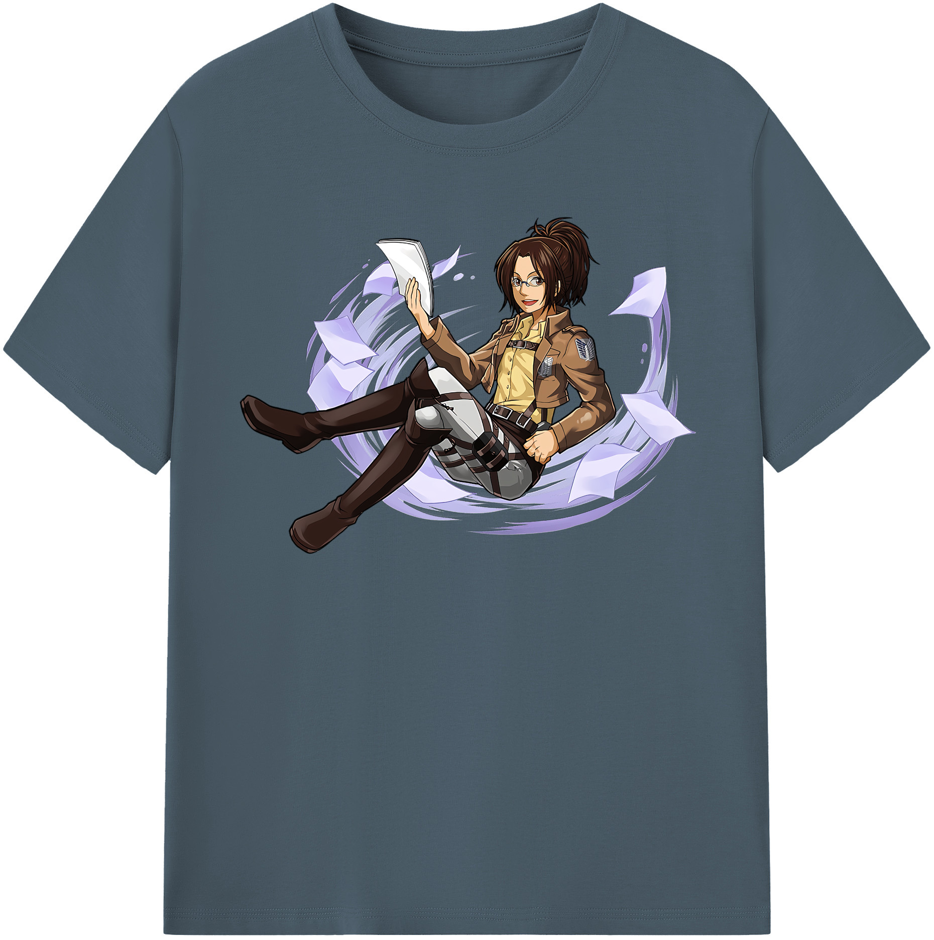 （画像用） 進撃の巨人 ハンジ·ゾエ Attack on Titan Hanji Zoe 綿100％半袖Tシャツ（フロントプリント）